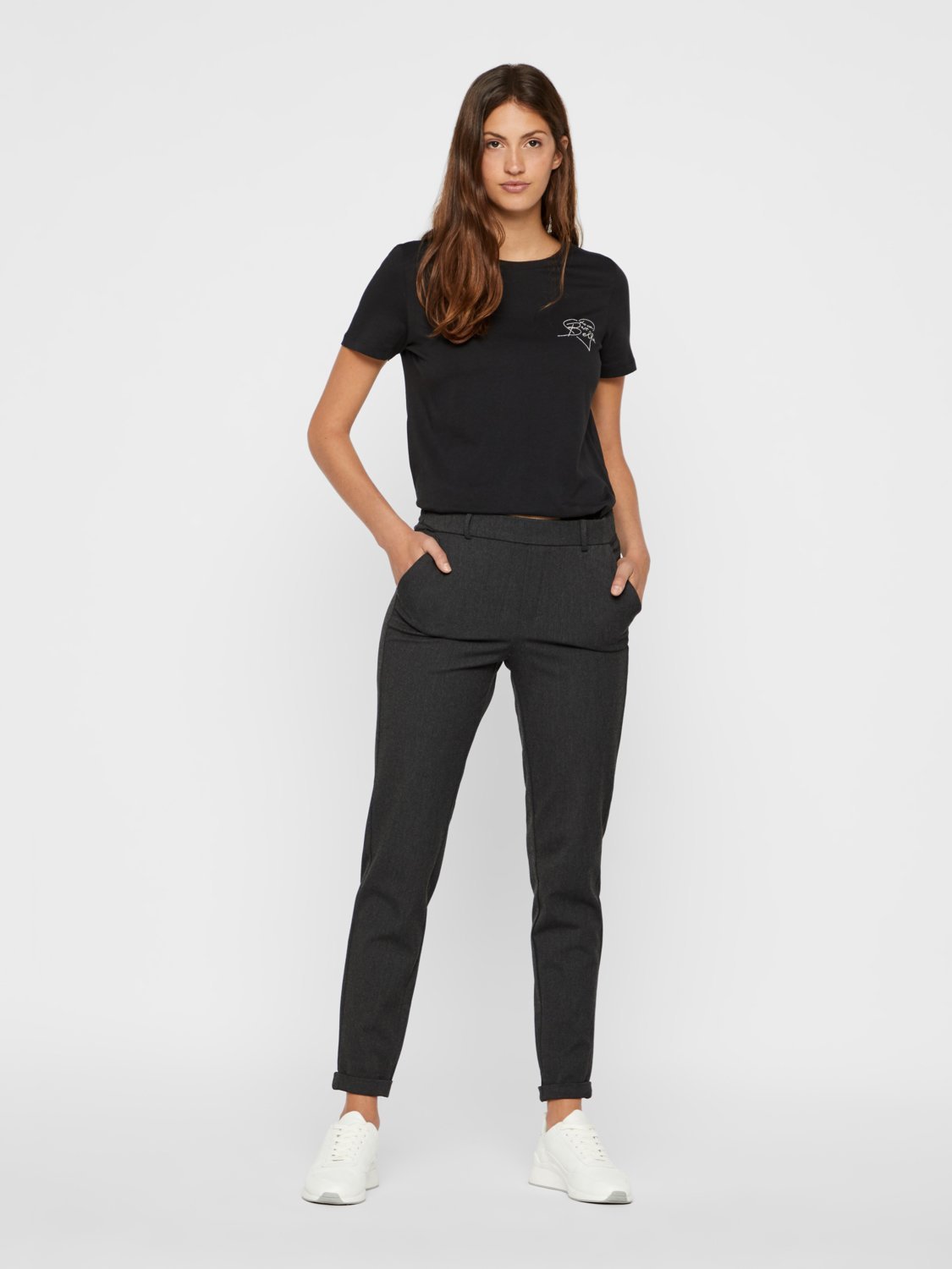 VMMAYA Pants - dark grey melange - VERO MODA & VILA Bergvik